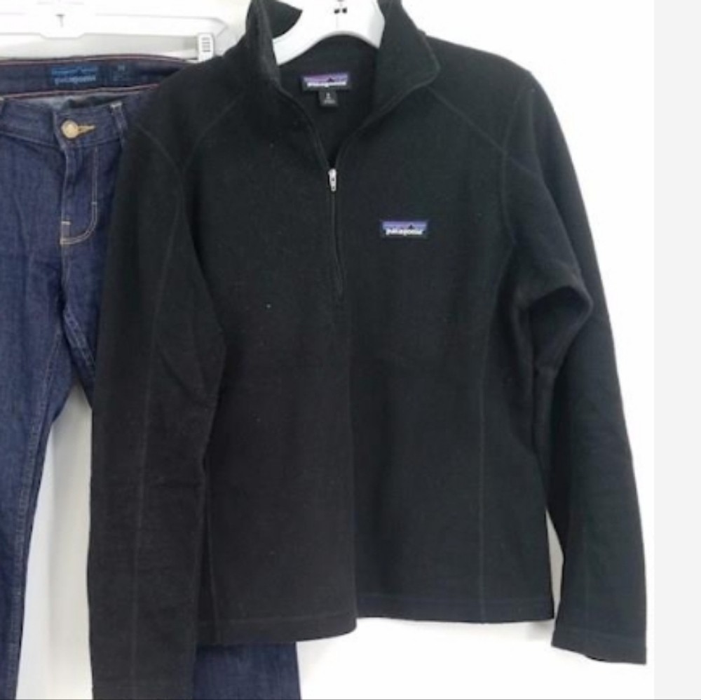 Patagonia Fleece Black 1/4 Zip Up Jacket